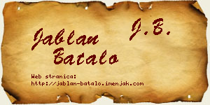 Jablan Batalo vizit kartica